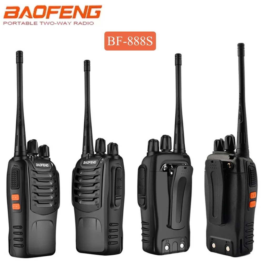 

4/2/1PCS Baofeng 888S Walkie Talkie BF-888S 5W Ham Two-way radio set UHF 400-470MHz 16CH Walkie-talkie Transceiver USB Charger