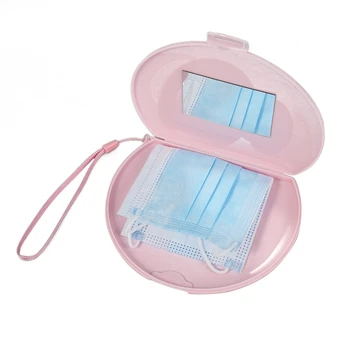 

Portable Round Waterproof Face Shield Storage Box Dust-Proof Moisture-Proof Mouth Nose Face Cover Organizer With Mirror HOT