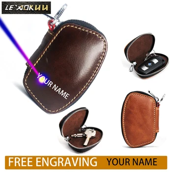 

2020 Hot Sale Genuine Leather Unisex Fashion Smart Car Remote Usb Case Bag Design Housekeeper Key Chain Ring Cover Holder Wallet
