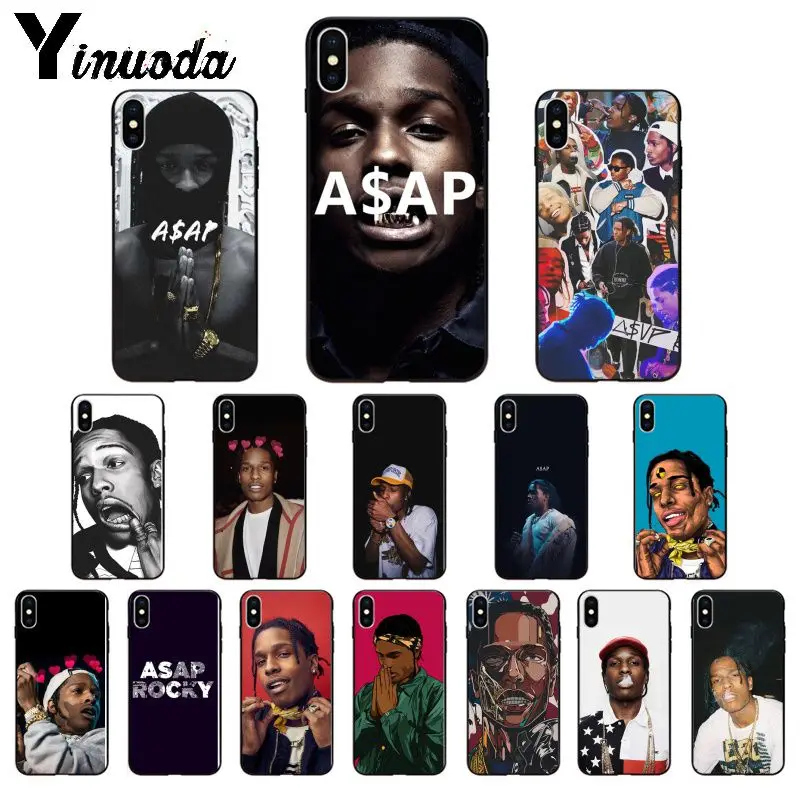 

Yinuoda ASAP Rocky Rapper Silicone TPU Soft black Phone Case for Apple iPhone 8 7 6 6S Plus X XS MAX 5 5S SE XR Cover