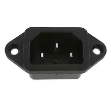 

Ac Power Socket C14 Character Socket With Ear Fixing Conversion Hole Car Computer Cooker Battery Power Socket Electric Plug A8h2