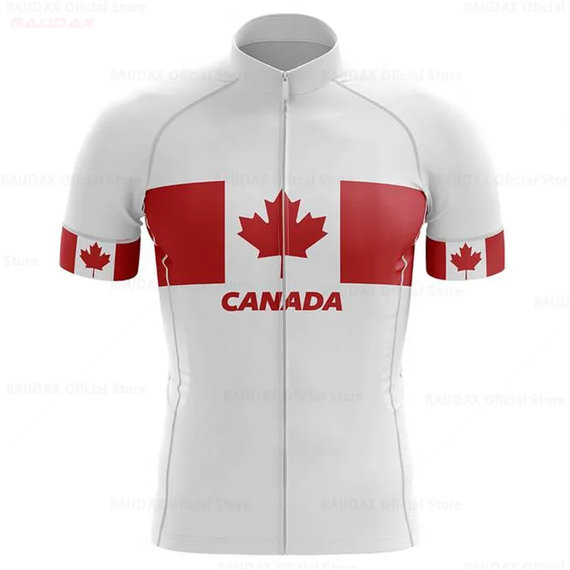 Mens Canada Korte Mouwen Wielertrui Quick Dry Mtb Jersey Mountainbike