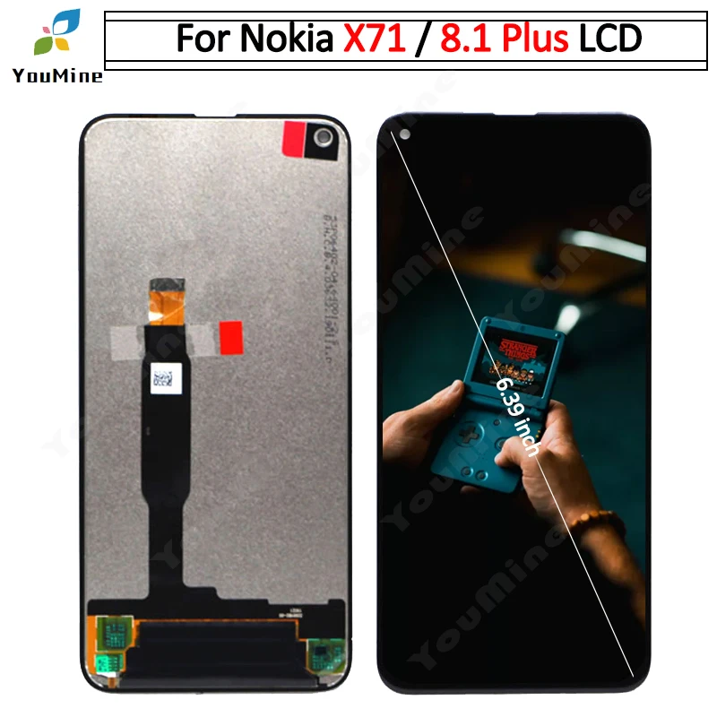 

100% Test For Nokia X71 LCD Display For Nokia 8.1 plus TA-1188 Touch Panel Screen Digitizer Assembly For Nokia X71 TA-1167 lcd