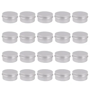 

20 Pcs Cosmetic Container Aluminium 20ml Empty Travel Makeup Storage Pot Sample Box With Screw Lid For Powder Cream Jewelry