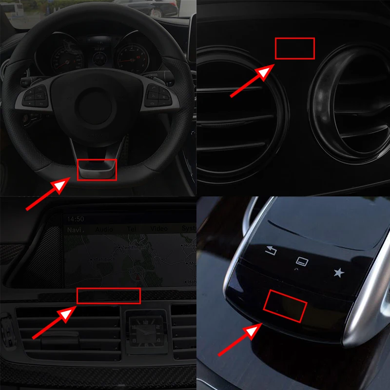 

10pc Car Badge Stickers Car Steering Wheel Interior Sticker For AMG Mercedes Benz GLC GLE CLA GLA W205 W211 W213 Car Accessories