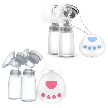 

Electric Double Breast Pump Kit with 2 Milk Bottles Baby Breastfeeding Assistant