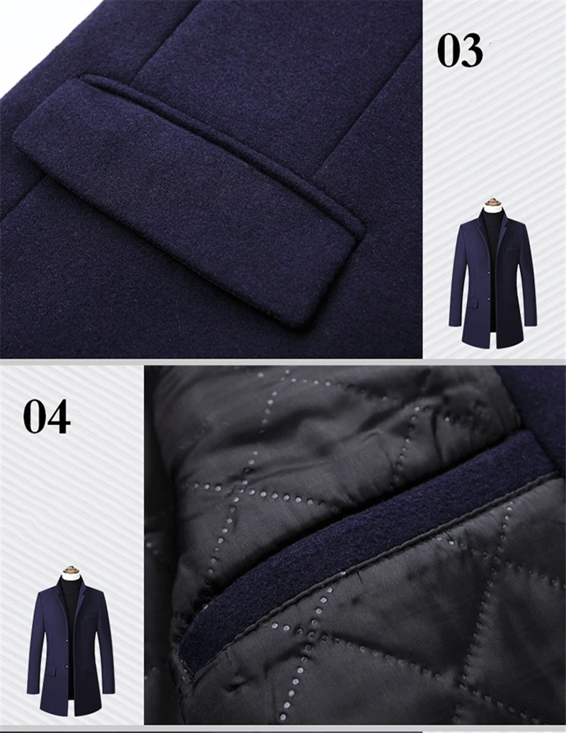 LISIBOOO Новая мода для мужчин однотонные шерстяные пальто для мужчин s Slim Fit длинное шерстяное пальто мужской пиджак зимнее шерстяное пальто для мужчин