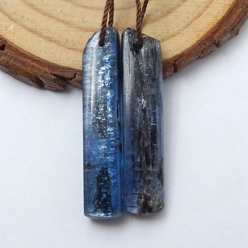 

Charms Earring Jewelry Gift Gem Customized ,Natural Blue Kyanite nugget Charms Earrings Jewelry for making 34x8x4mm,6.5g