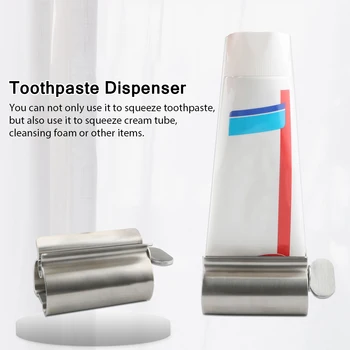 

Bathroom Supplies Toothpaste Squeezer Home Stainless Steel Rolling Tube Portable Dispenser Accessories Cosmetics Extruder Press