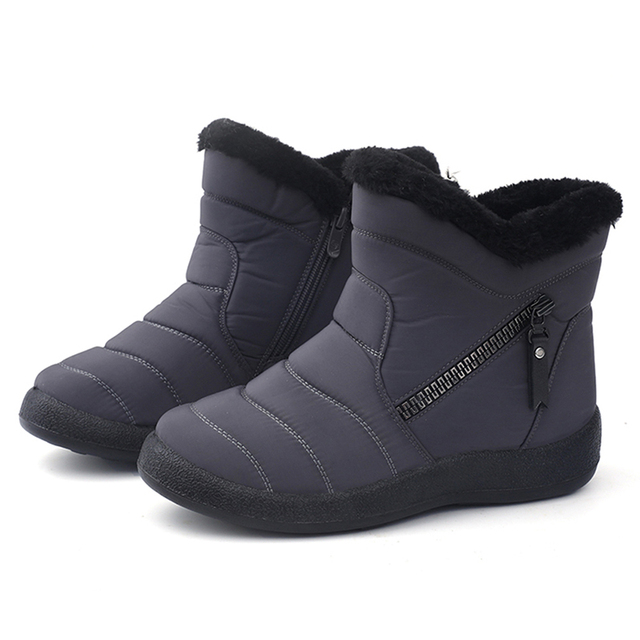 Boots Plush Warm Ankle Boots For Women Family Winter Boots Waterproof Women Boots Female Winter Shoes Zip Booties 28-43