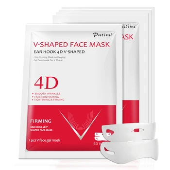 

3pc 4D Double V Shaped Face Mask Face Slim Chin Check Neck Lifting Peel-off Mask Anti Wrinkle V Shape Face Slimming Bandage Mask