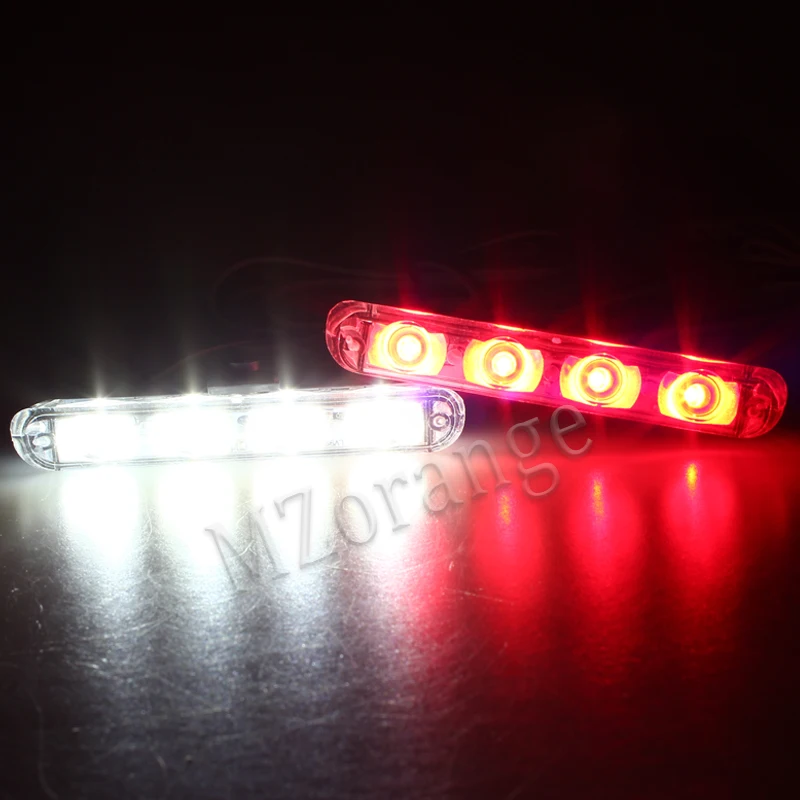 1 White 1 Red MZORANGE 12V 2X4LED Беспроводной дистанционного мигалка для полиции и скорой помощи Управления проблесковый маячок-стробоскоп для автомобиля Предупреждение о чрезвычайном происшествии Зажигалка для сигарет - Цвет: 1 White 1 Red