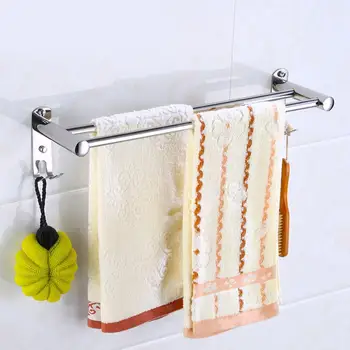 

Stainless Steel Bathroom Towel Rack Single Double Towel Bar Hanger Rack