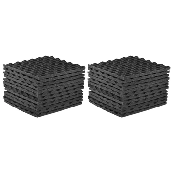 

24PCS Studio Sound Insulation Foam Acoustic Noise Reduction Wedge Sound Absorption Foam 30X30cm