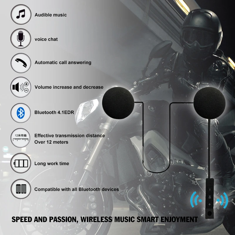 Bluetooth 4 1 EDR мотоциклетная гарнитура беспроводная стереонаушники наушники для