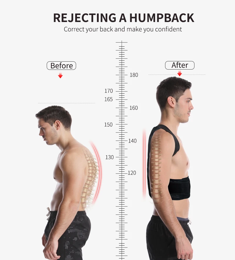 VIPLinkDropshipping Unisex Adjustable posture Corrector Shoulder Back Brace Support Lumbar Spine Support Belt Posture Correction