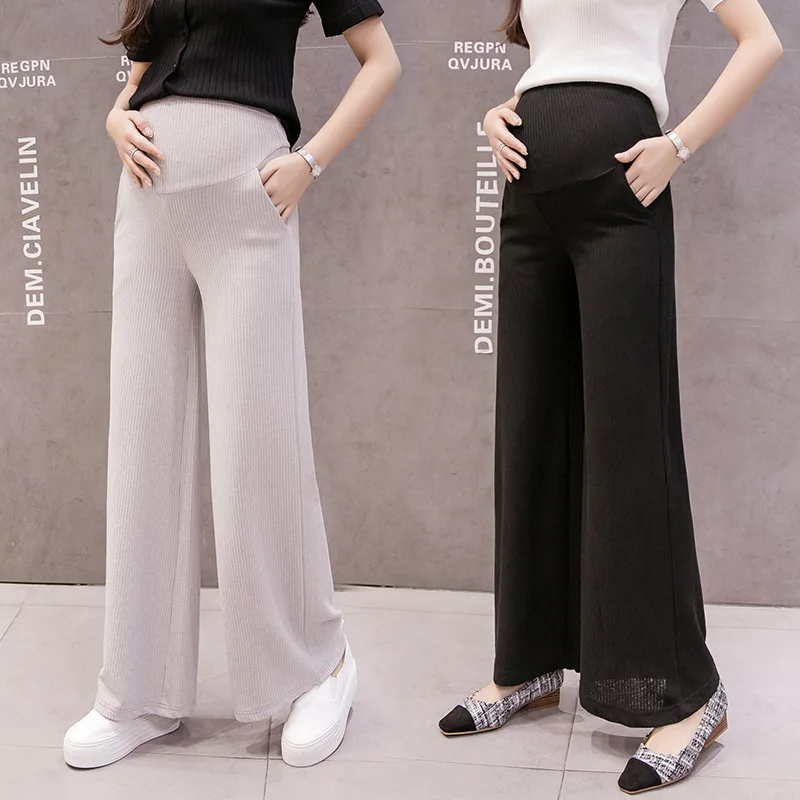 

Maternity Clothes 2019 Autumn New Style Korean-style Fashion Thin Loose-Fit Pregnant Women Wide-Leg Abdominal Support Leggings