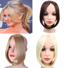 AOOSOO челка поддельная бахрома синтетические челки для белого клип в наращивание волос коричневый средняя часть клип на челке