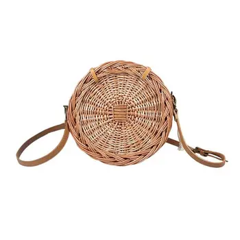 

Rattan bag Round bag Round Beach Bag Women Rattan Holiday Travel Wild Handmade Travel Vacation perfect Gift for Women
