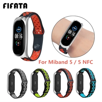 

FIFATA Silicone Soft Wristband For Xiaomi Mi Band 5 4 3 Sport Strap Bracelet Smart Watchbands For NFC Mi Band 5 4 3 Accessories