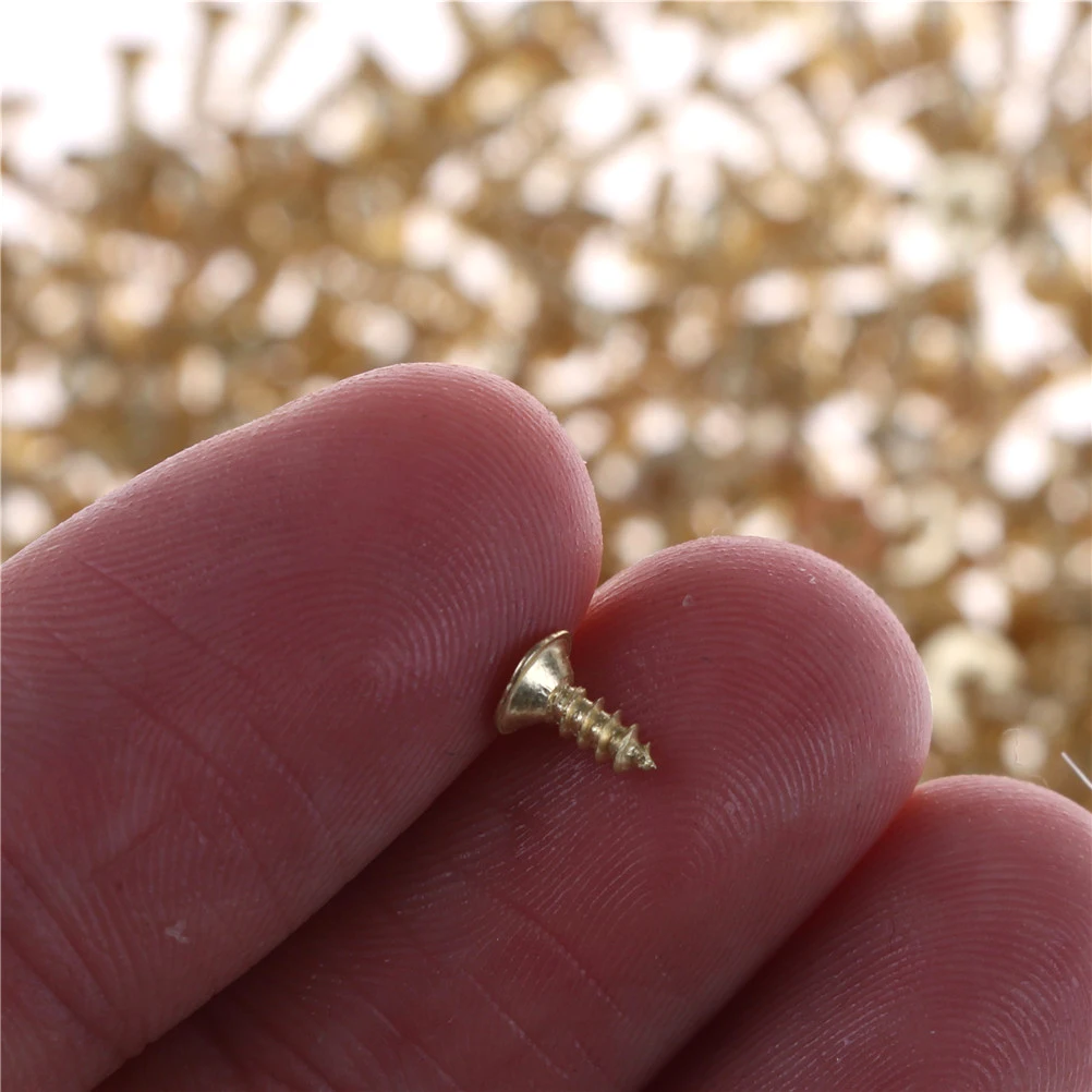 1 упаковка плоские саморезы Золотой латунный материал винты DIY Инструменты для изготовления моделей 2*6 мм