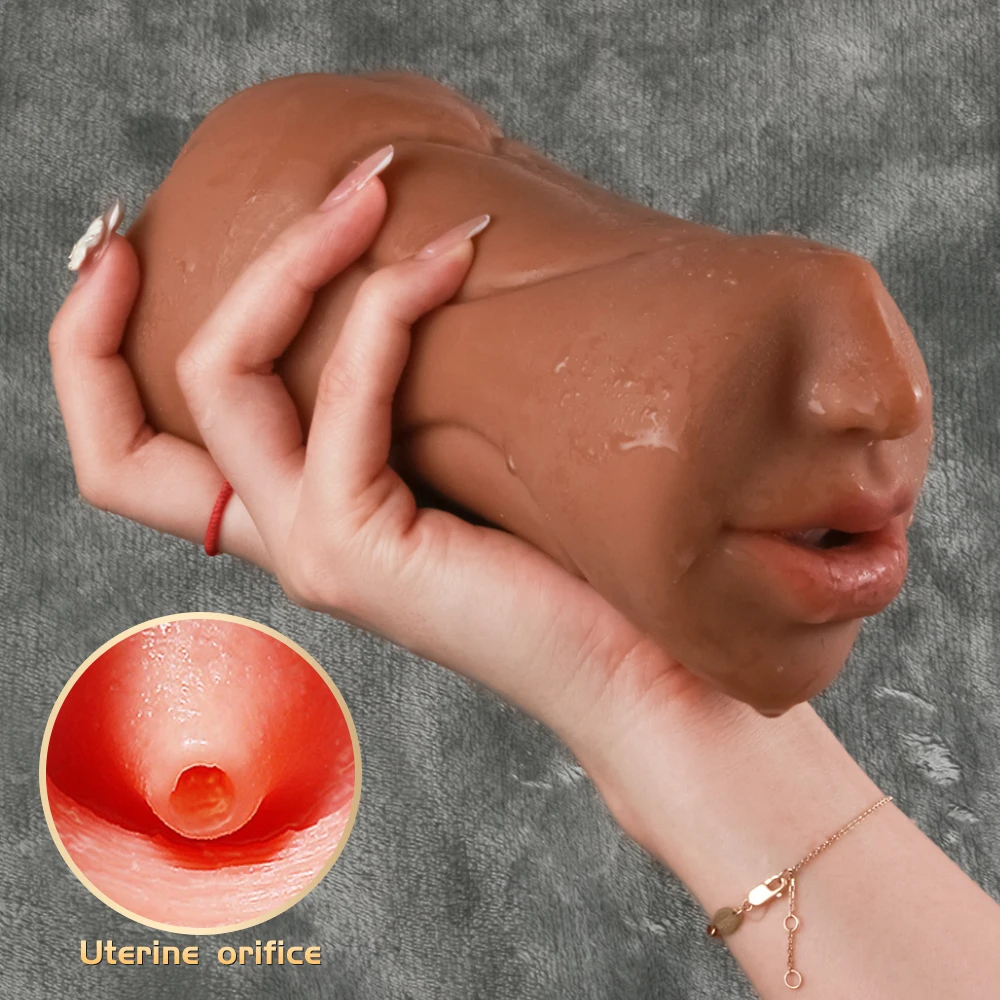 Realistic Throat Oral With Tongue Male Penis Masturbators Vagina Anal Blowjob Toy for Adult Men Pussy Pocket Erotic Sex Machine 6