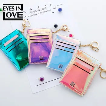 

2020 New Coin Purse Fashion Solid Color Key Card Multifunction Mini Wallet Women Clutch Pillow Designer Small Wallet Laser Color