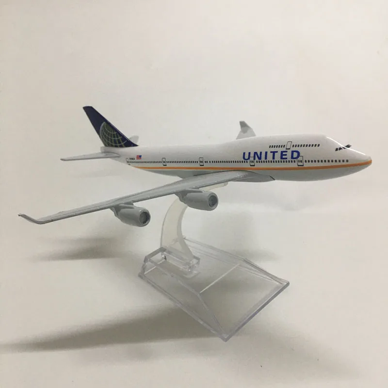 Детские игрушки 16 см сплав металла американская авиакомпания United Airlines Боинг 747 B747