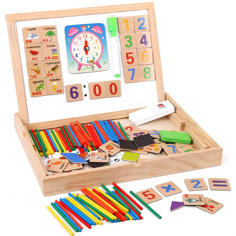 

Multi-functional Double-Sided Magnetic Drawing Board with Numbers Computing Educational Toy Children Early Education Building Bl