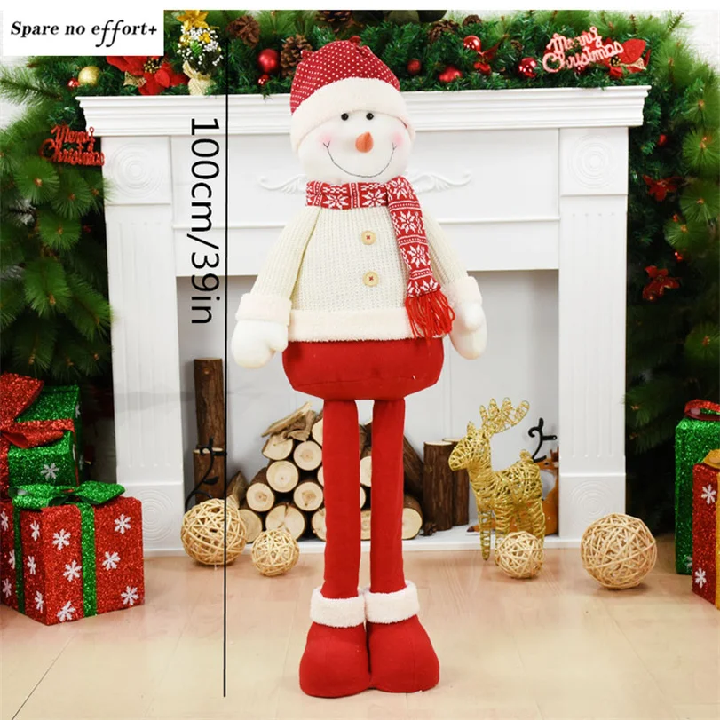 100 см большой Санта Клаус Снеговик Natal кукла Рождественское украшение Navidad фигурка подарок на год для детей Regalos De Navidad для дома