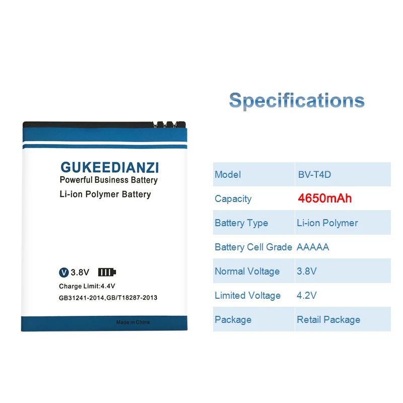 Аккумулятор для мобильного телефона GUKEEDIANZI BV-T4D для Nokia microsoft Lumia 950 XL CityMan Lumia 940 XL RM-1118 BVT4D 4650 мАч