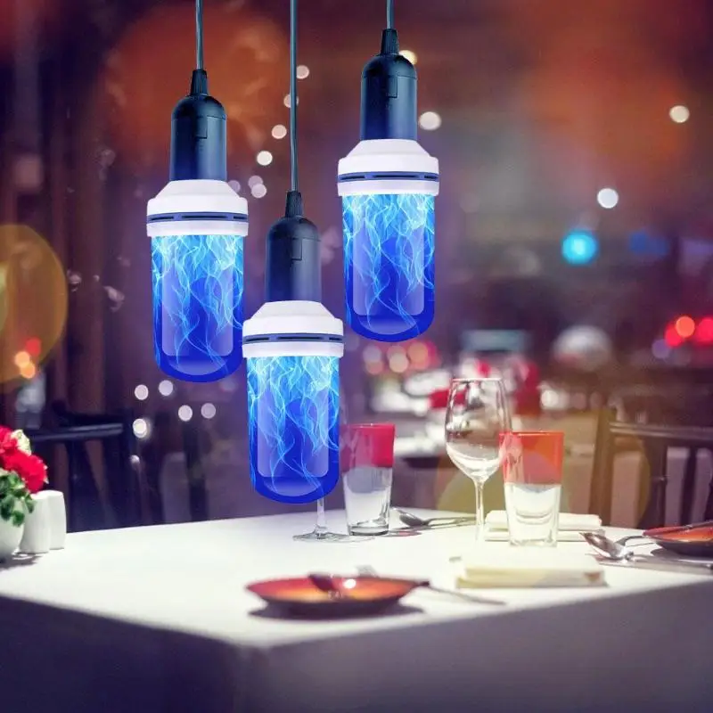 Yellow/Blue/Green E27 99LED Flame Effect Light Bulb Emulation Flickering Fire Lamp Bulb For Home Party Decorative Lamp