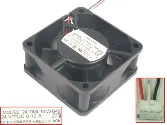 

NMB-MAT 2410ML-05W-B49 C13 DC 24V 0.12A 60x60x25 мм вентилятор охлаждения сервера