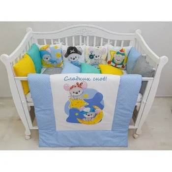 

Набор в прямоугольную кроватку 15-ти предметный, "Мышата" Комплекты в кроватку 2