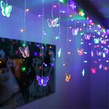 Christmas LED String Strip Multicolor Butterfly Holiday Lights Garlands 3.5m 100 SMD EU/US Pulg PARTY Wedding Lamp 220V/110V