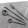 24Pcs/set Black Matte Cutlery Set 304 Stainless Steel Dinnerware Set Knife Fork Spoon Dinner Set Kitchen Flatware Tableware Set ► Photo 2/6