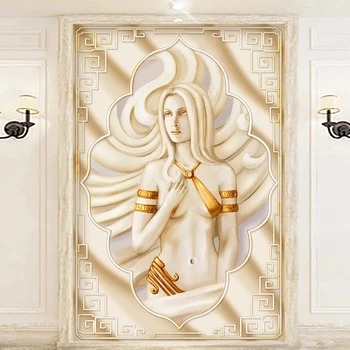 

Custom Mural Wallpaper European Style 3D Stereo Relief Figure Wall Painting Living Room Hotel Entrance Background Luxury Fresco
