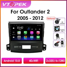 Vtopek-Radio Multimedia con GPS para coche, Radio con reproductor, Android, 9 pulgadas, 2Din, estéreo para coche, para Mitsubishi Outlander Xl 2, 2005-2012