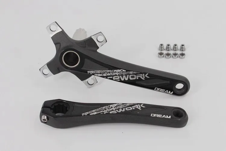 RACEWORK шатунный палец для 104BCD 170 мм Дорожный велосипед Звездочка MTB велосипед диаметра окружности болтов(Алюминий сплава нижний шатун со звездочками для велосипеда рукоятка MTB - Цвет: Черный