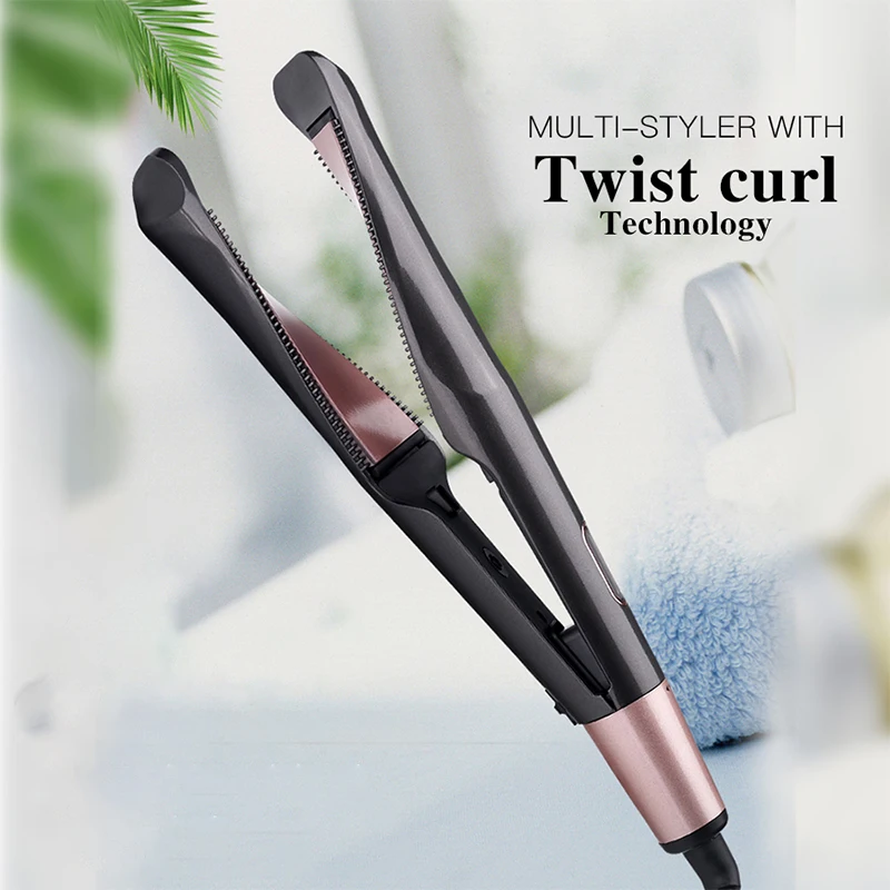 

Professional Flat Iron LED Hair Straightener Curlers Twisted Plate 2 in 1 Ceramic Curling Iron hair curler for All Hair Types