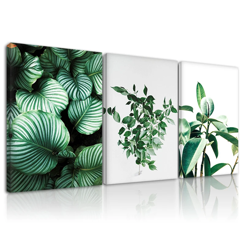 Настенное художественное оформление в виде зелени картина тропической рамке