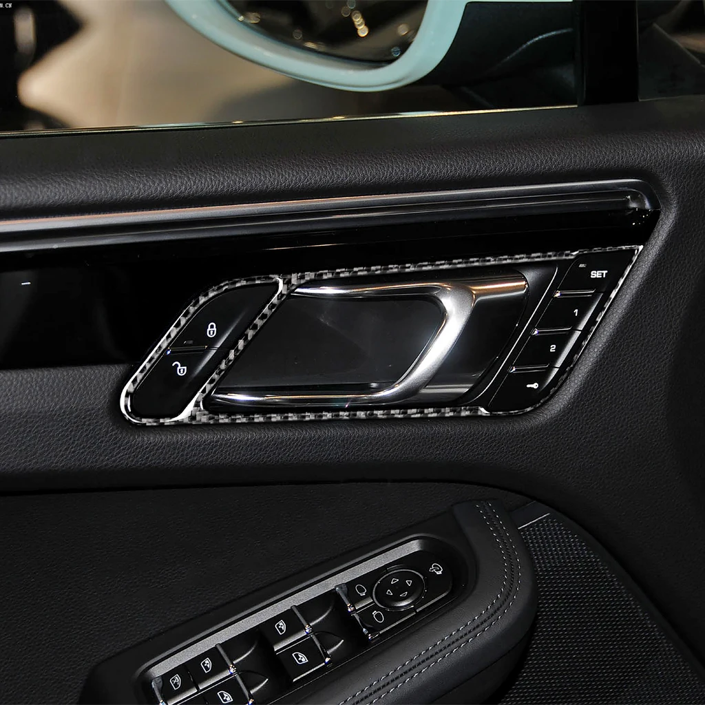 FOR Porsche Cayenne Car Interior Accessories Carbon Fiber Door handle frame panel Interior Stickers