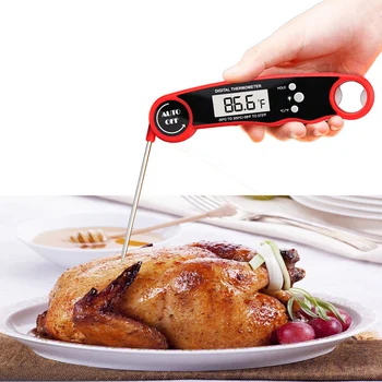 

Hot Instant Read Meat Thermometer Ultra Fast with Backlight for Kitchen Camping MVI-ing