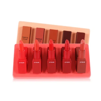 

5pcs Waterproof Non-stick Cup Long Lasting Silky Matte Lipstick Kit Nude Nakeup Matte Lipstick Set Mini Lipstick Set