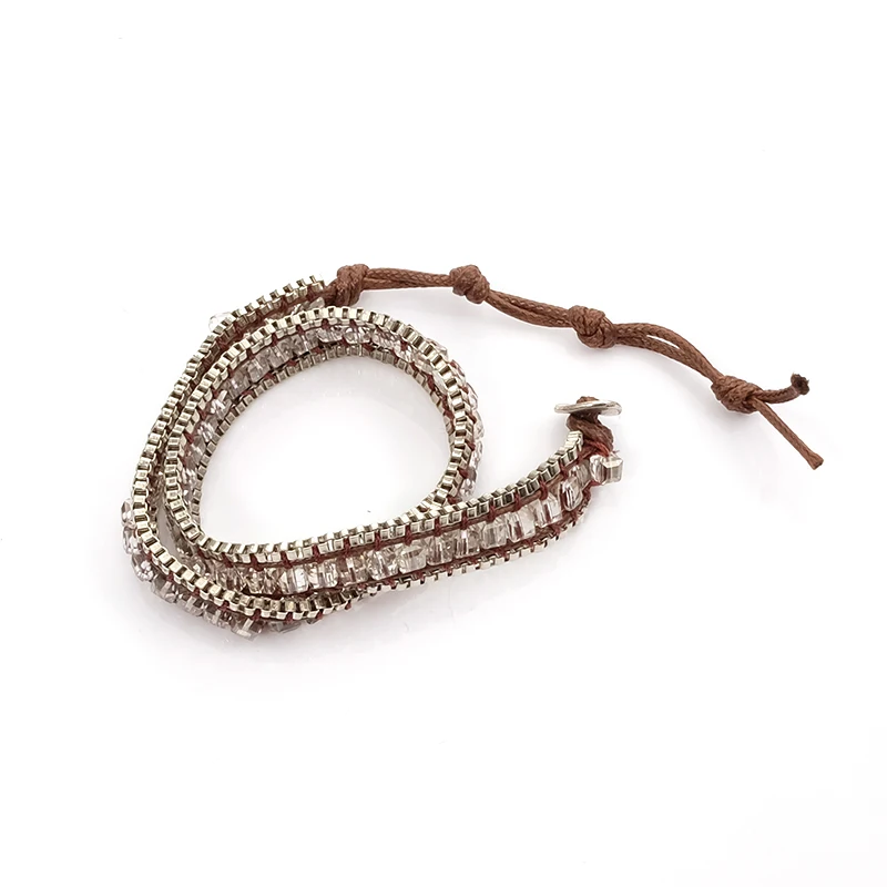 All Seasons Women Chic Bohemian Ethnic Clear Glass Crystal Choker Necklace Multifunctional Fashion Jewelry