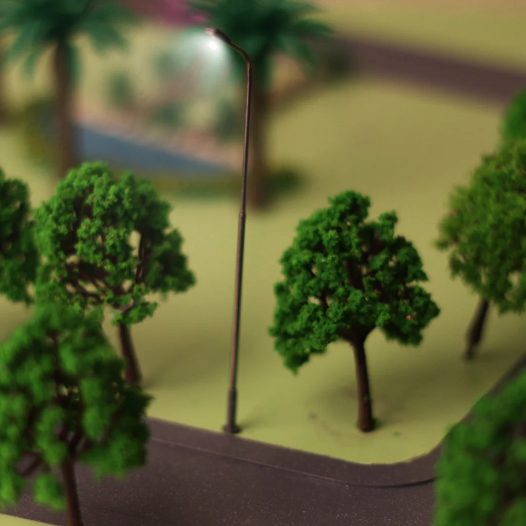 50pcs Pre-Wired Model Lighting Lamp Street Lights for Highway Railway Buildings Scenery HO OO Scale Diorama or Layouts