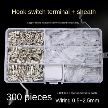 

300PCS 2.8/4.8/6.3mm Crimp Terminals Insulated Seal Electrical Wire Connectors Crimp Terminal Connector Assortment Kit