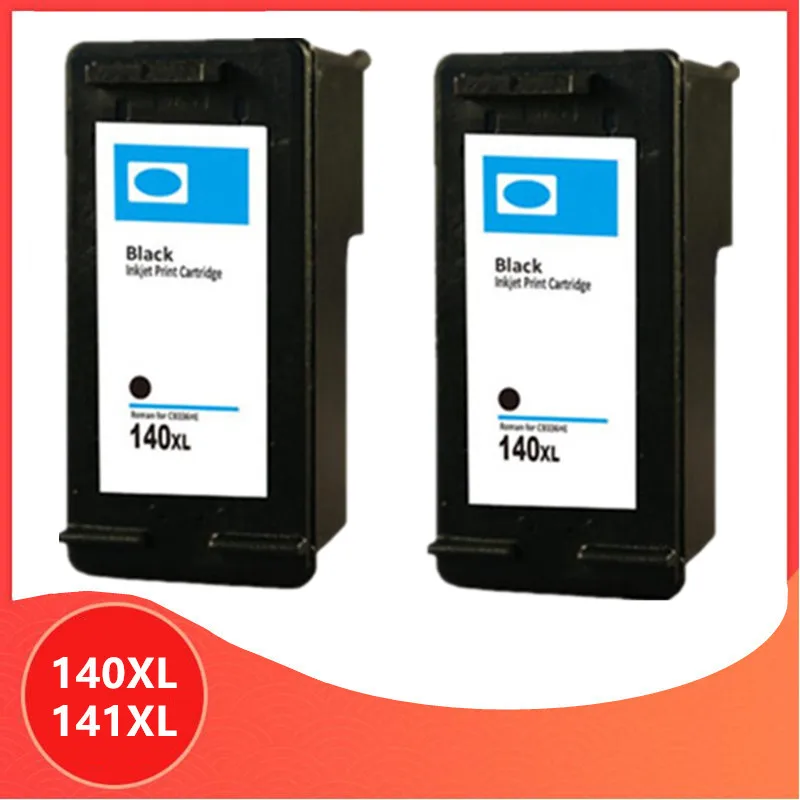 2 черного цвета Сменный кабель для HP 140XL 141XL чернильный картридж 140 5363 D4263 6413 J5783 C4283