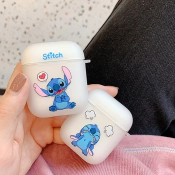

Cartoon Stitch Pet elf Soft silicon Wireless Earphone Charging Cover bag for Apple AirPods 1 2 Bluetooth Box Headset case coque