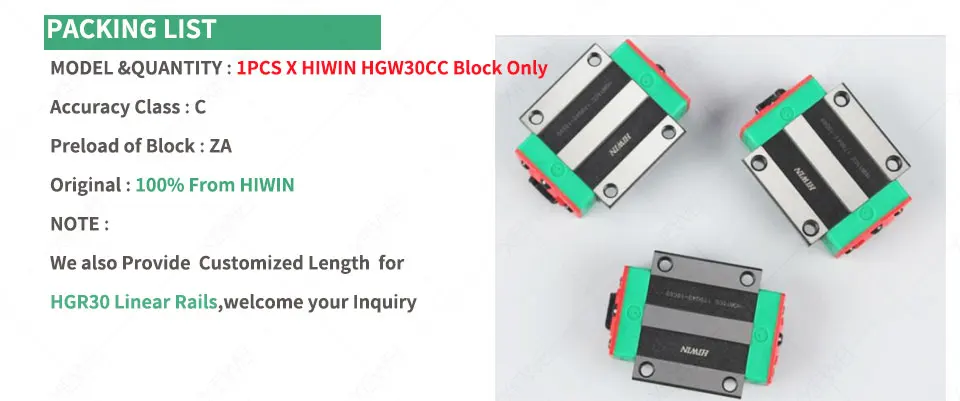 Оригинальные Hiwin HGW30CC HGW30CA линейные блоки шасси для ползунка для HGR30 линейные рельсы CNC части